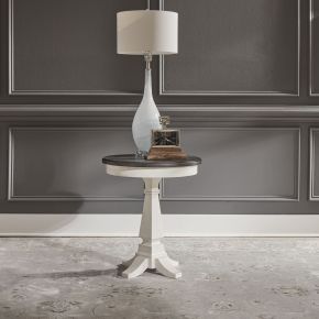 Liberty Furniture 417-OT1021 Allyson Park - Chair Side Table - Wirebrushed White / Charcoal