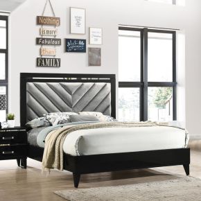 ACME 27410Q ACME 27410Q Chelsie - Queen Bed - Gray Fabric & Black