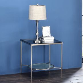 ACME LV00575 ACME LV00575 Adelrik - End Table - Glass & Chrome