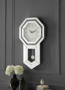 ACME AC00421 Noralie - Wall Clock - Mirrored & Faux Diamonds - 28"