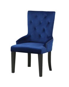 ACME DN01423 Varian II - Side Chair - Navy Velvet & Black & Sliver Finish