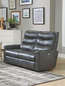Catnapper 64592-1122/18-3022/18 Bosa - Leather Power Reclining Loveseat - Charcoal