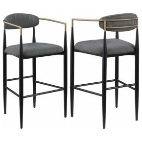 Coaster Fine Furniture 121189 Tina - Fabric Upholstered Bar Chair (Set of 2) - Dark Gray