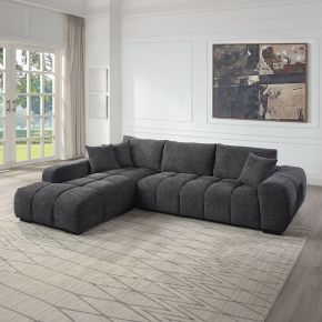 ACME LV02720 Chosen - Sectional Sofa With 3 Pillows - Gray