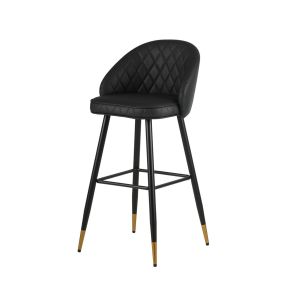 New Classic SAF199-BS-BLK Oliver - Vegan Leather Bar Chair (Set of 2) - Black
