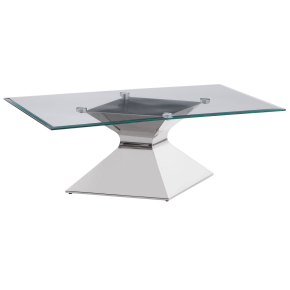 CoasterEveryday 710208B1 Jenny - Glass Top Coffee Table - Silver