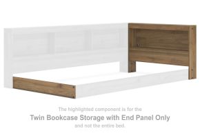Signature Design by Ashley® EB1866-163 Deanlow - Twin Bookcase Storage with End Panel - Honey
