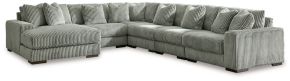 Signature Design by Ashley® 21105S8 Lindyn - 6-Piece Sectional With Laf Corner Chaise - Fog