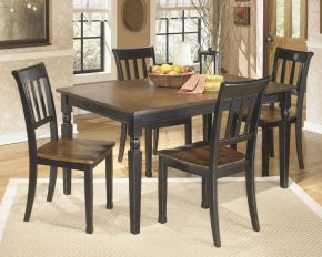 Signature Design by Ashley® D580/25/02(4) Owingsville - Dark Brown - 5 Pc. - Dining Room Table, 4 Side Chairs