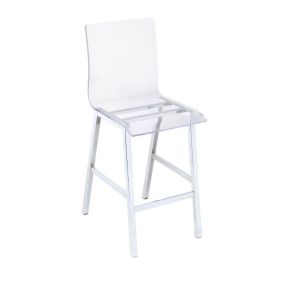 ACME 72592 Nadie - Counter Height Chair (Set of 2) - Clear Acrylic & Chrome