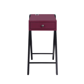 ACME 97737 Fierce - Accent Table - Burgundy & Black