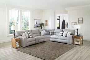 Catnapper 15/06/04/08/05/09/07-38 Rockport - 6 Piece Reclining Sectional With 3 Lay-Flat Reclining Seats - Gray