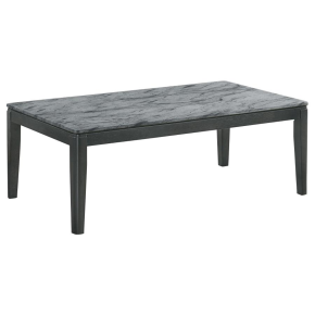 CoasterEssence 753518 Mozzi - Rectangular Faux Marble Coffee Table - Gray And Black