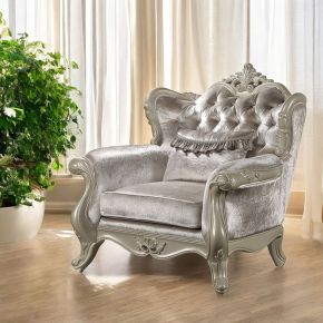 ACME LV03822 Libertee - Chair With Pillow - Beige Fabric & Champagne