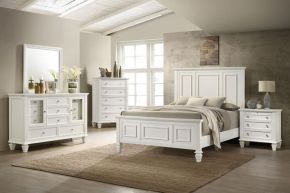 CoasterEssence 201301KWN-S5 Sandy Beach - 5 Piece California King Bedroom Set - White