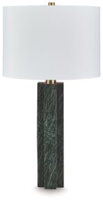 Signature Design by Ashley® L429084 Keegan - Marble Table Lamp - Green