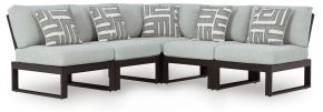 Signature Design by Ashley® P490P2 Beachloft - 5-Piece Outdoor Sectional - Black / Gray