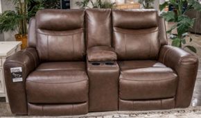 Benchcraft® U1330118 Gravier - Power Reclining Loveseat With Console / Adjustable Headrest - Cordova