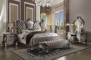 ACME 26820Q ACME 26820Q Versailles - Queen Bed - Velvet & Antique Platinum