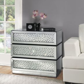 ACME 97310 Nysa - Console Cabinet - Mirrored & Faux Crystals