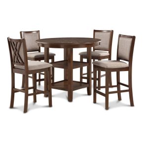 New Classic D3651-52S-CHY Amy - 5 Piece Counter Dining Set - Cherry