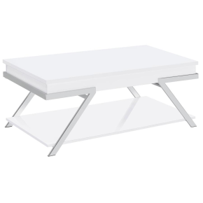 Coaster Fine Furniture 708158 Marcia - Rectangular Lift Top Coffee Table - White High Gloss