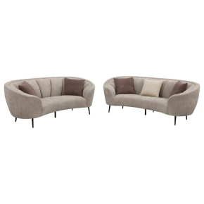 Coaster Fine Furniture 504837-S2 Ellorie - 2 Piece Upholstered Curved Sofa Set - Beige
