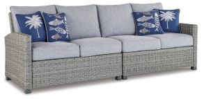 Signature Design by Ashley® P439-854 Naples Beach - RAF/LAF Loveseat w/Cush (Set of 2) - Light Gray