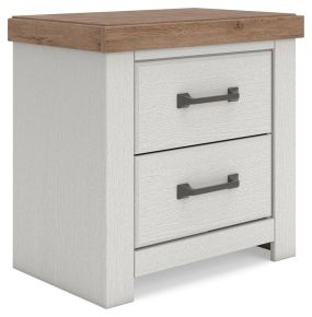 Benchcraft® B4615-92 Savonport - Two Drawer Night Stand - White / Brown