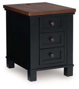 Ashley Furniture T664-7 Wildenauer - Chair Side End Table - Brown / Black