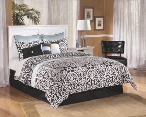 Signature Design by Ashley® B139/57/B100-31 Bostwick Shoals - White - Queen Panel Headboard With Bolt On Bed Frame