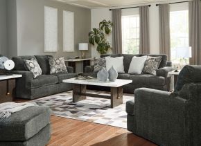 Signature Design by Ashley® 31402/38/35/23/08 Karinne - Smoke - 4 Pc. - Sofa, Loveseat, Chair And A Half, Ottoman