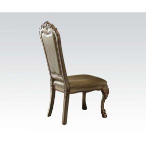 ACME 63153 Dresden - Side Chair (Set of 2) - Bone PU/Fabric & Gold Patina