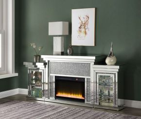 ACME AC00524 Noralie - Fireplace - Mirrored - Wood