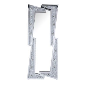ACME 97757 Noralie - 63" Floor Mirror - Mirrored & Faux Diamonds
