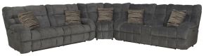Catnapper 635/91/99/98-88 Ashland - 3 Piece Power Reclining Sectional With 4 Lay Flat Reclining Seats - Granite