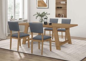 Coaster Fine Furniture 104171-S5 Sharon - 5 Piece Rectangular Dining Table Set - Brown