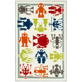 Furniture of America RG8204 Baron - 5' x 8' Area Rug Robots - Multi / Ivory