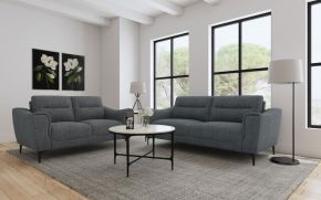 Coaster Fine Furniture 509281-S2 Nolan - 2 Piece Upholstered Sofa Set - Charcoal
