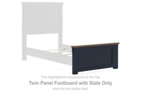 Signature Design by Ashley® B414-52 Landocken - Twin Panel Footboard With Slats - Brown / Blue