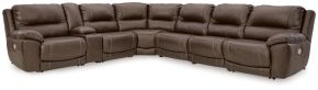 Signature Design by Ashley® U71604S9 Dunleith - 7-Piece Power Reclining Sectional With LAF And RAF Zero Wall Power Recliners - Chocolate