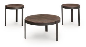 Ashley Furniture T186-13 Horizon Hills - Occasional Table Set (Set of 3) - Brown / Black