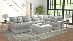 Jackson 3480/75/30/72/28-18 Titan - 3 Piece Sectional With Comfort Coil Seating, 9 Included Accent Pillows And 1 Included Cocktail Ottoman (Left Side Facing Chaise) - Moonstruck