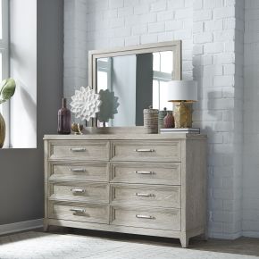 Liberty Furniture 902-BR-DM Belmar - Dresser & Mirror - Washed Taupe