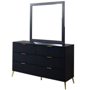 New Classic 00-4378K-DM Kailani - 2 Piece Dresser & Mirror Set - Black