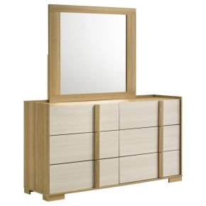 Coaster Fine Furniture 215653M Hyland - 6-Drawer Dresser With Mirror - Natural