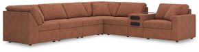 Signature Design by Ashley® 92102S34 Modmax - 7-Piece Sectional With Audio System Console - Spice