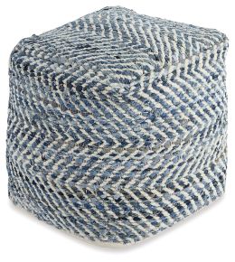 Signature Design by Ashley® A1000445 Chevron - Pouf - Blue