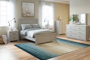 Signature Design by Ashley® B1192/31/36/55/86/92(2) Cottenburg - Light Gray / White - 6 Pc. - Dresser, Mirror, Full Panel Bed, 2 Nightstands