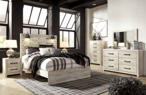 Signature Design by Ashley® B192/31/36/57/54/96 Cambeck - 5 Pc. - Dresser, Mirror, Queen Panel Bed - Whitewash